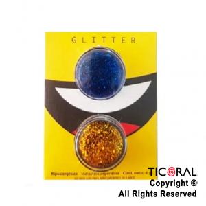 MAQUILLAJE ARTISTICO GLITTER AZUL Y ORO ( 2 - 4 GR)